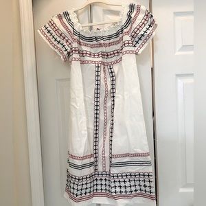 Short sleeve smocked neck dress